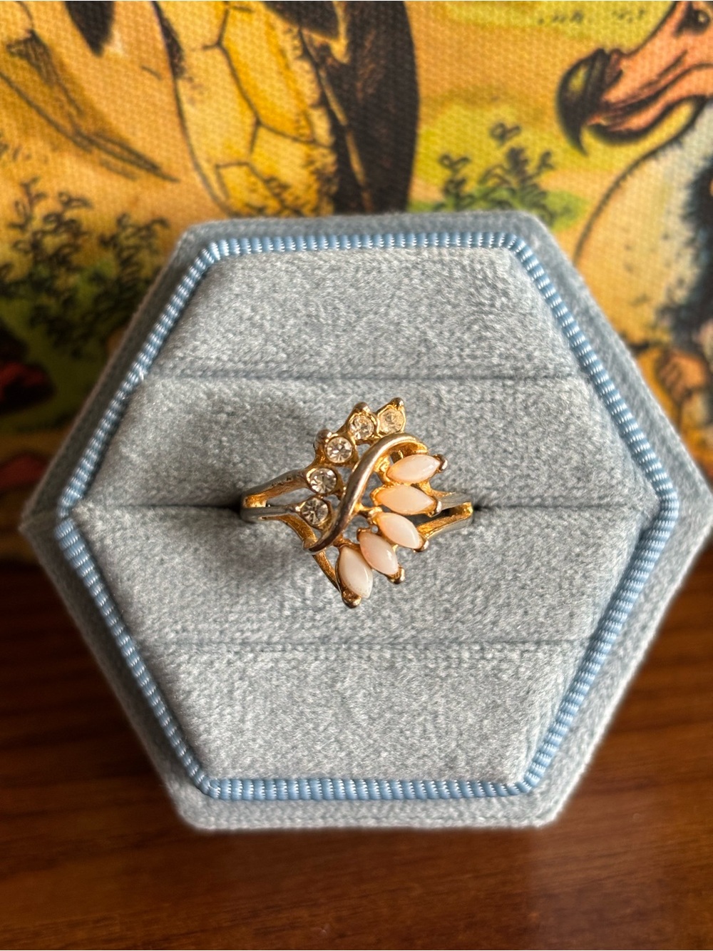 Vintage Uncas faux opal cocktail ring